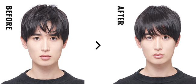 想讓瀏海整齊垂下！ before after