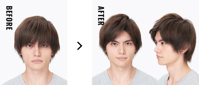 想讓瀏海站起露出額頭! before after