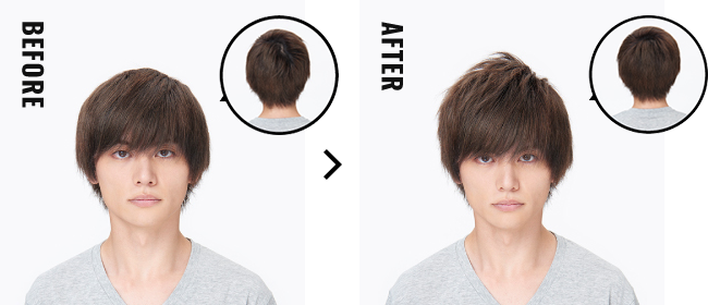 髮漩附近會裂開!頭頂想要蓬蓬的! before after