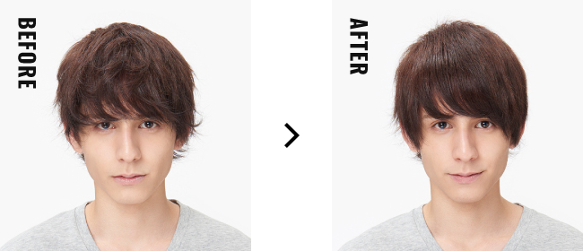 煩惱1 想把頭髮夾直一點! before after
